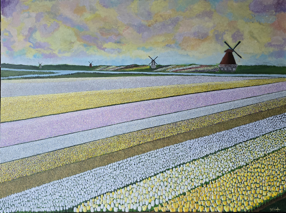 oil painting landscape meadow